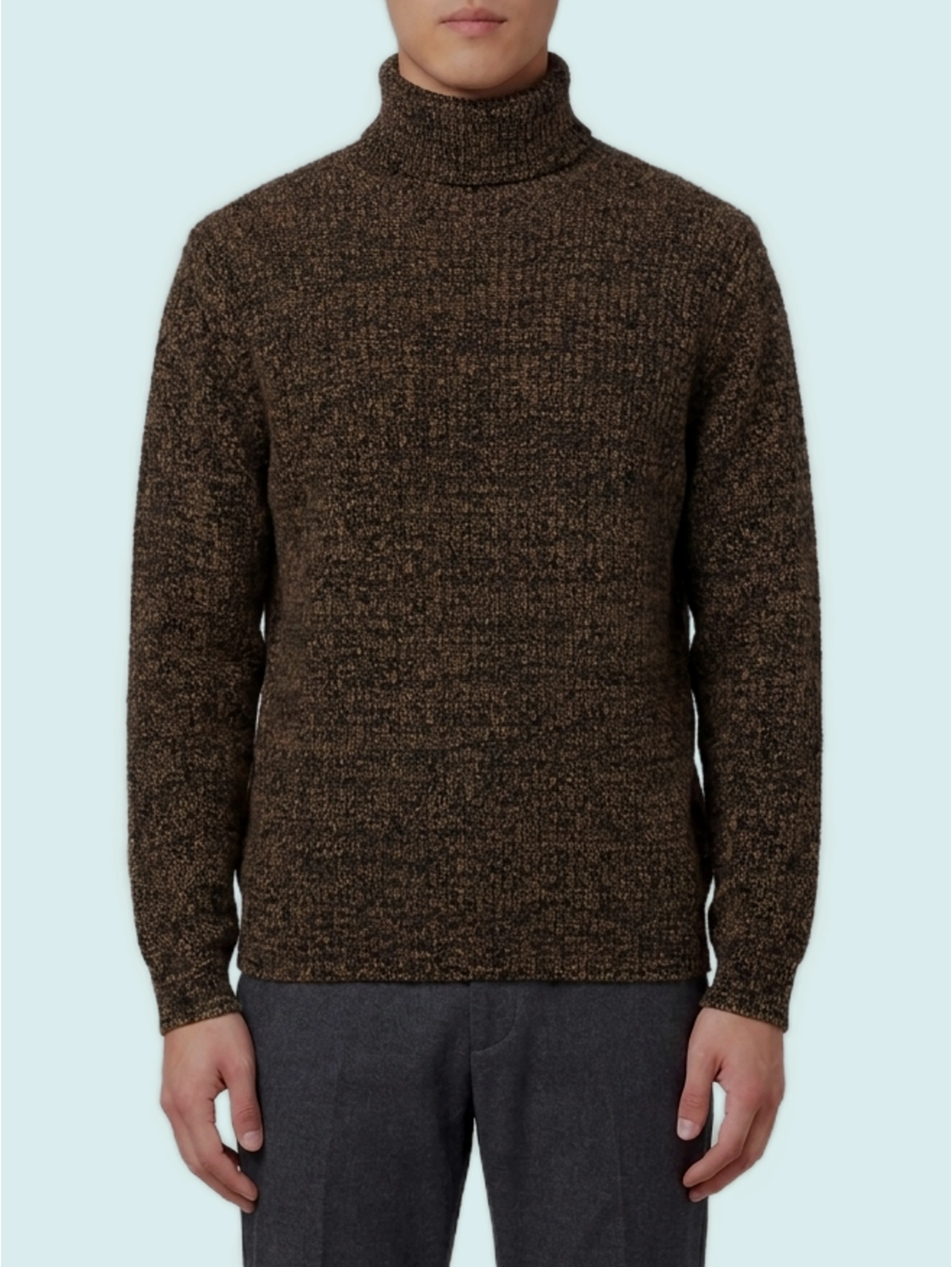 Tobacco high-neck sweater