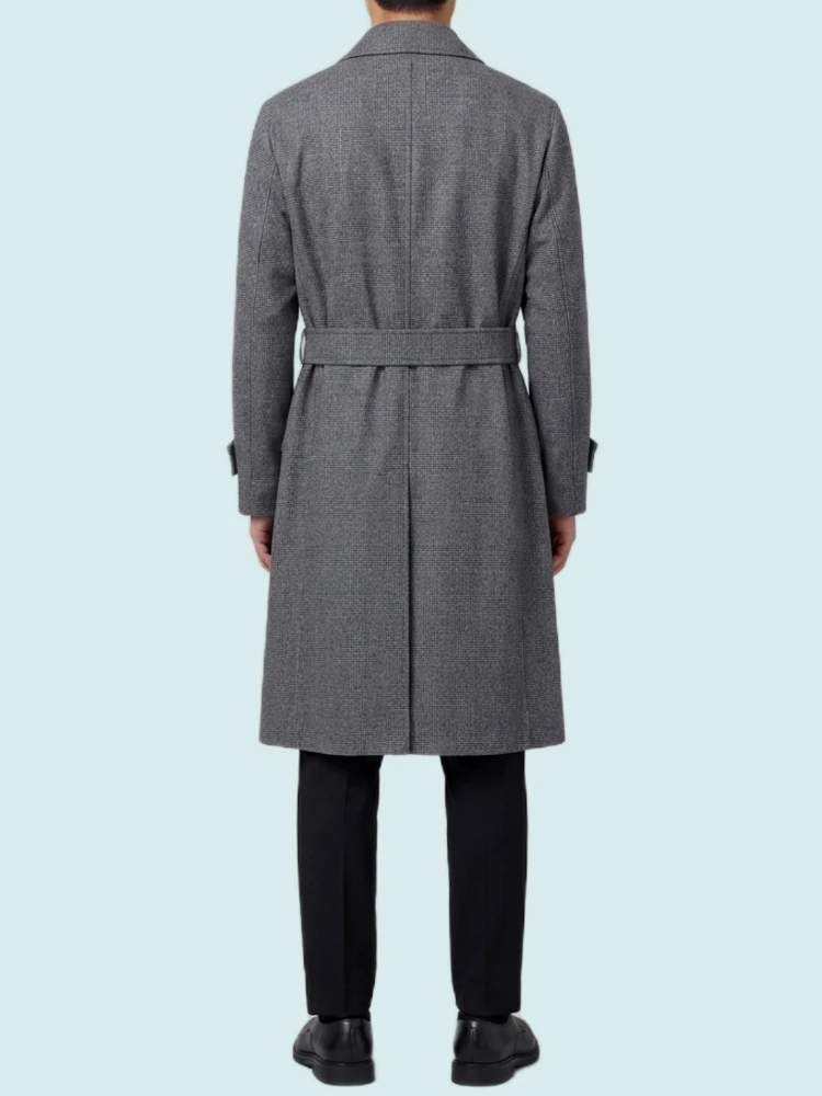 Single-breasted virgin wool coat alternative