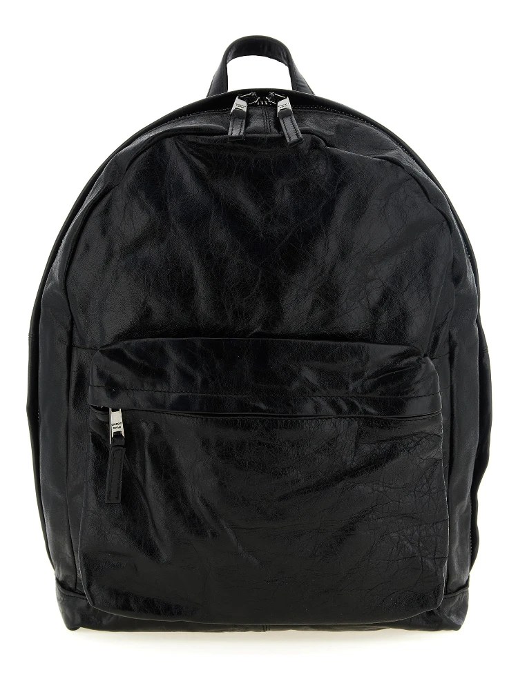 Black Lamb Leather Backpack
