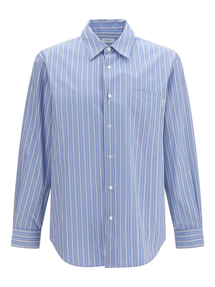 Blue Cotton Pattern Shirt