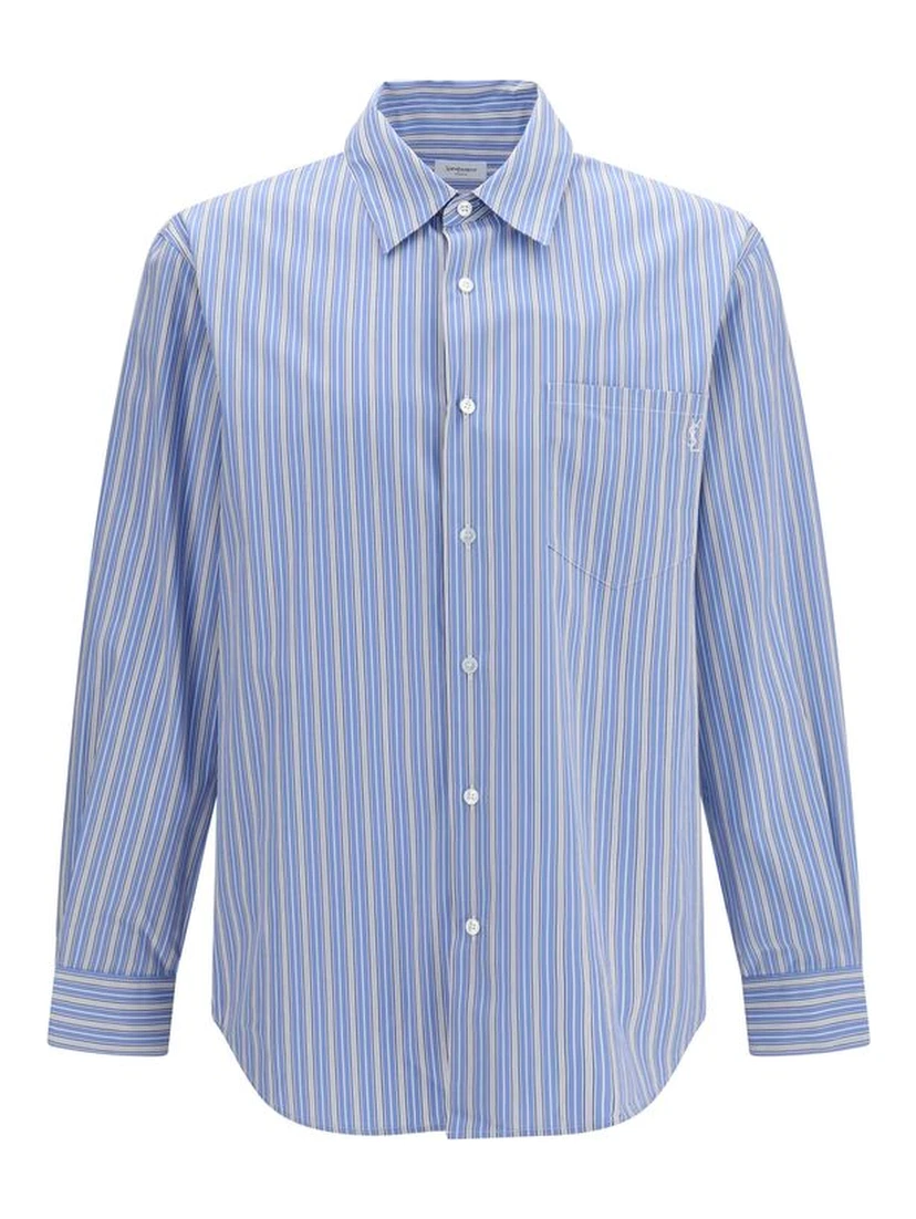 Blue Cotton Pattern Shirt