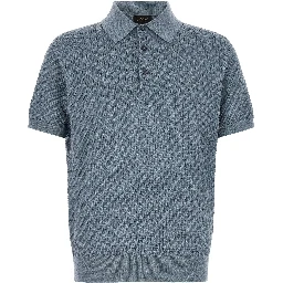 Blue Cotton Polo Shirt