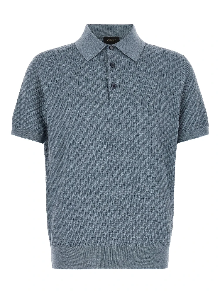 Blue Cotton Polo Shirt