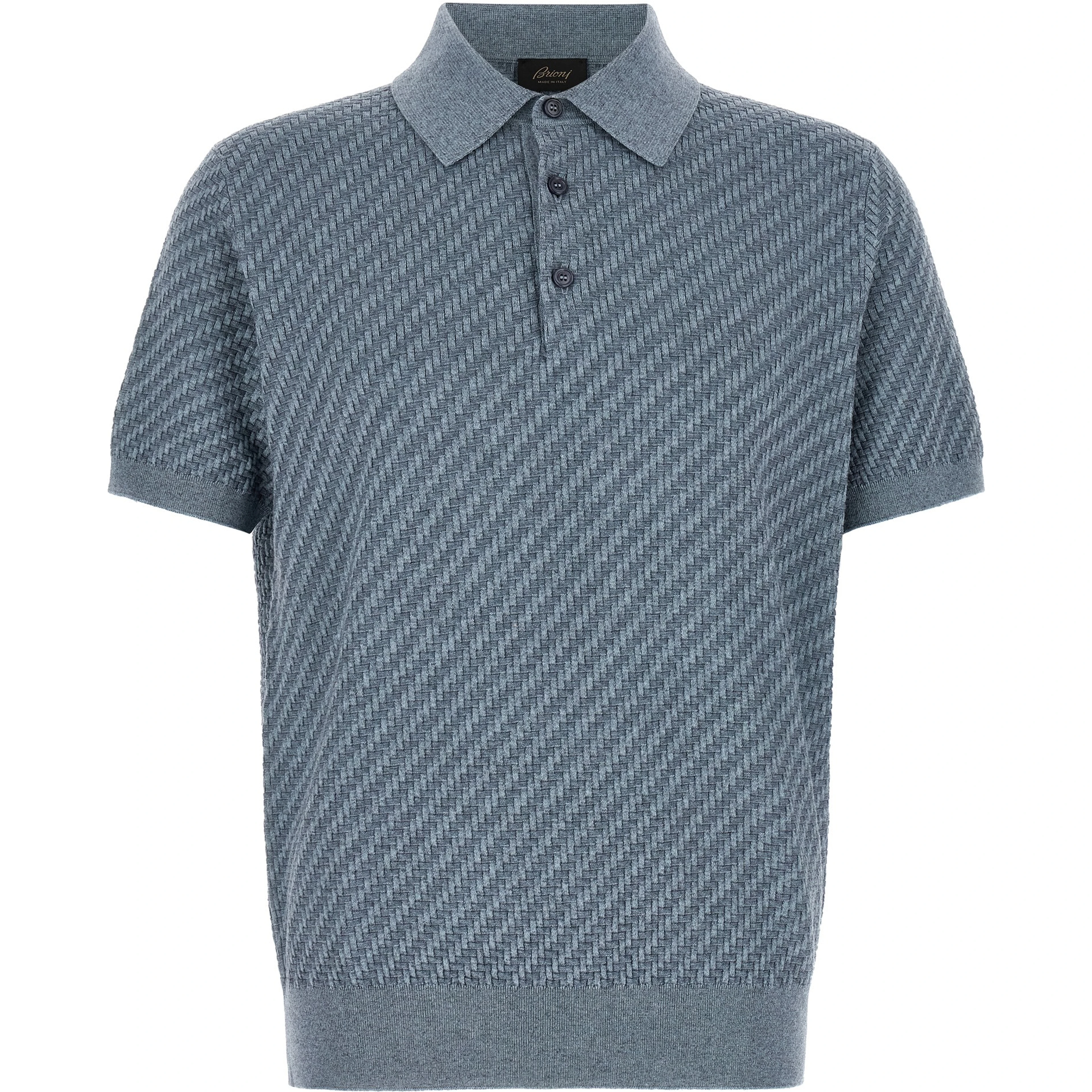 Blue Cotton Polo Shirt