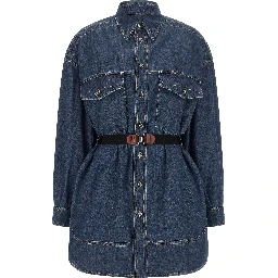 Blue Cotton Short Dress