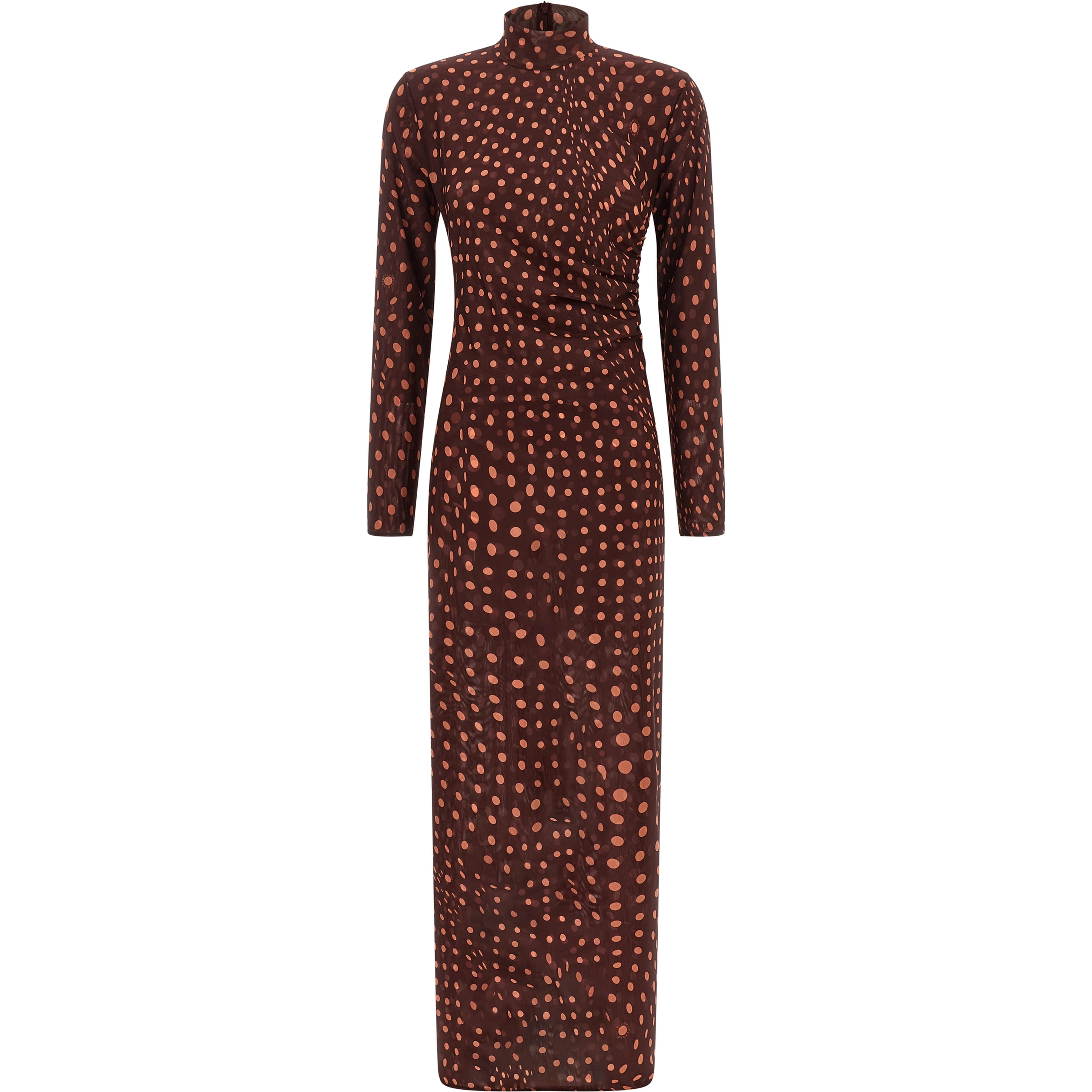 Bordeaux Polyamide Long Dress