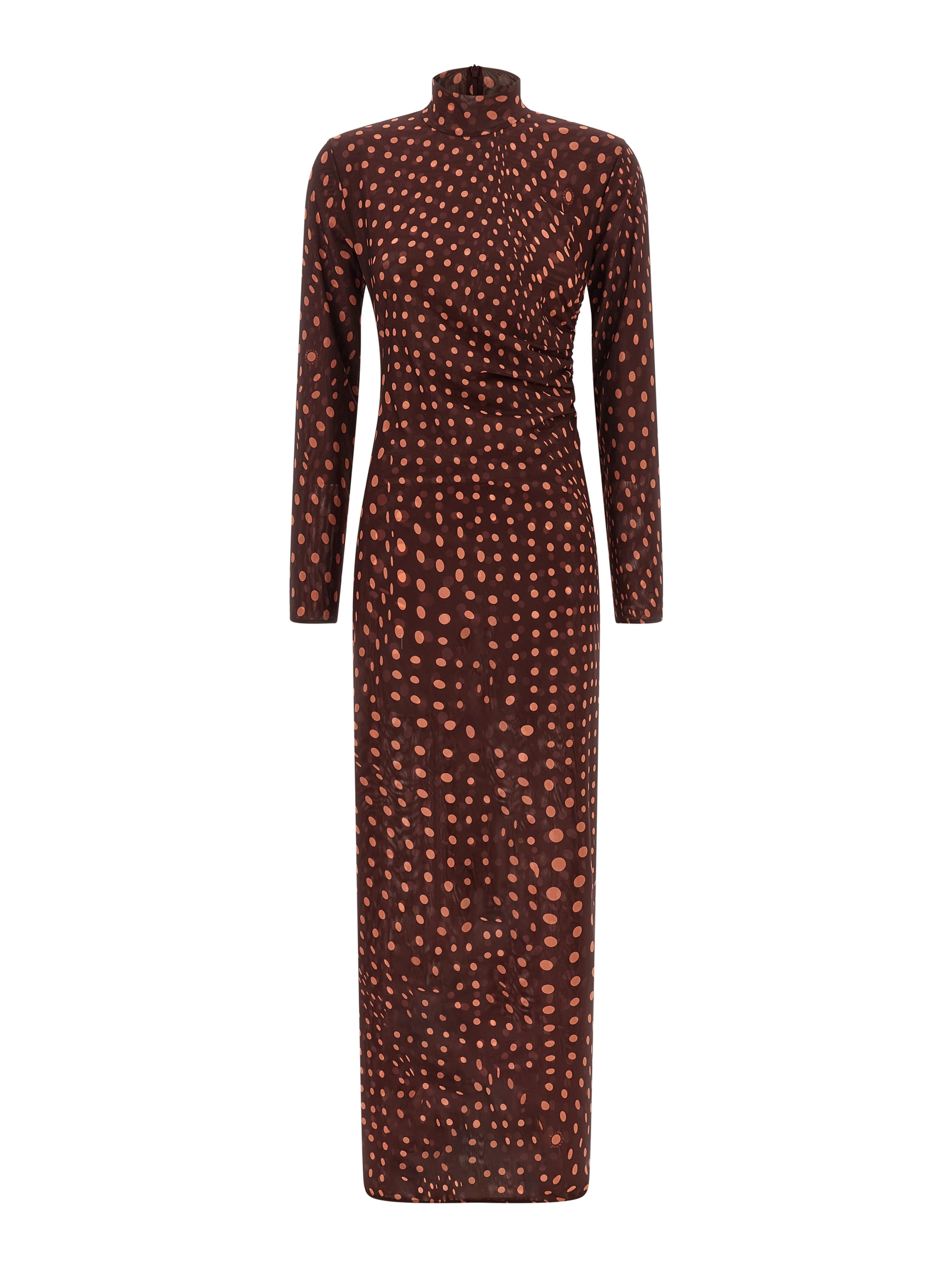 Bordeaux Polyamide Long Dress