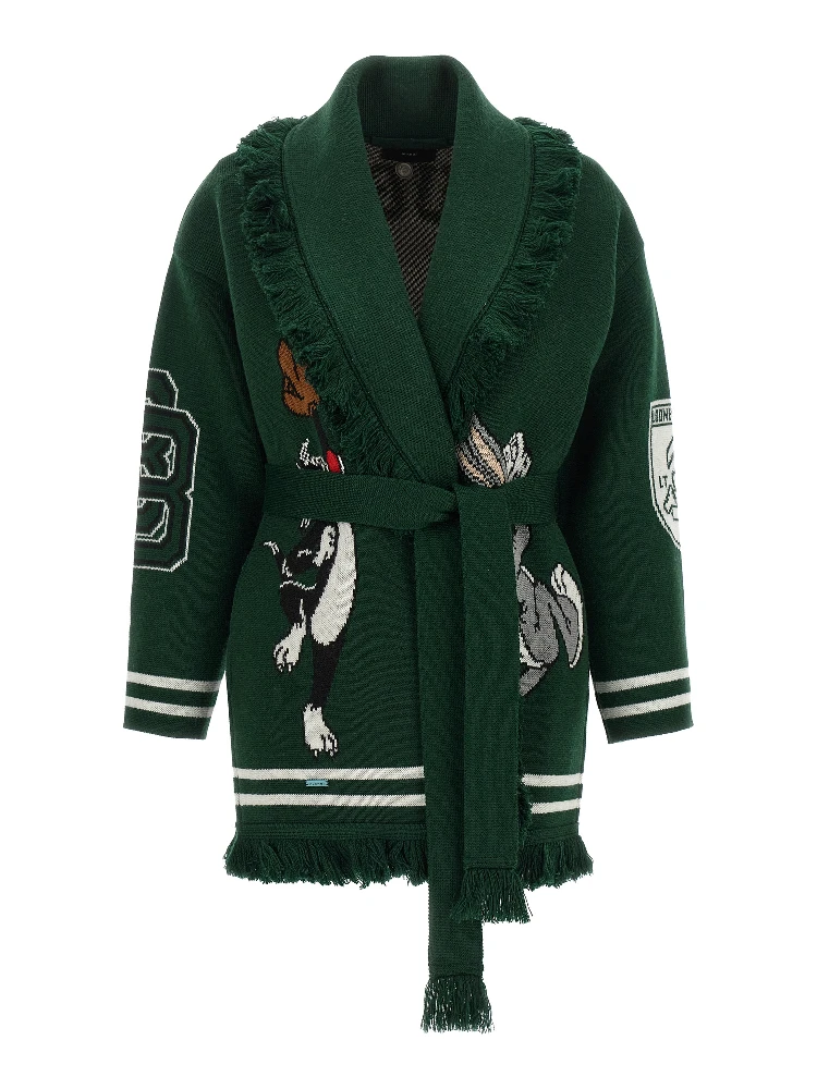 Bicolor Virgin Wool Cardigan