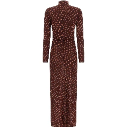 Bordeaux Polyamide Long Dress