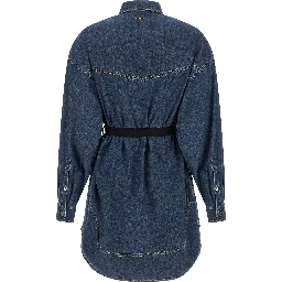 Blue Cotton Short Dress