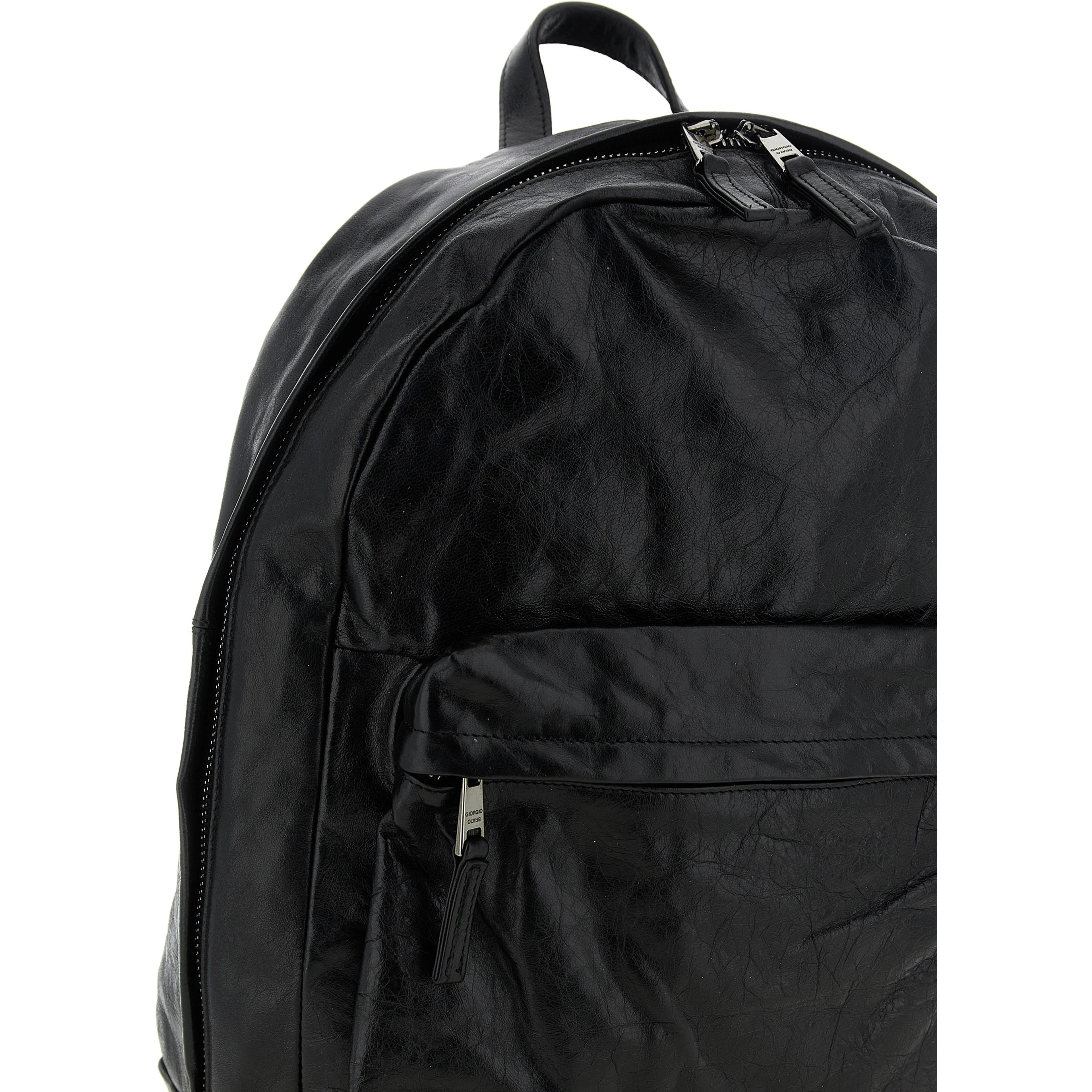 Black Lamb Leather Backpack
