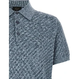 Blue Cotton Polo Shirt