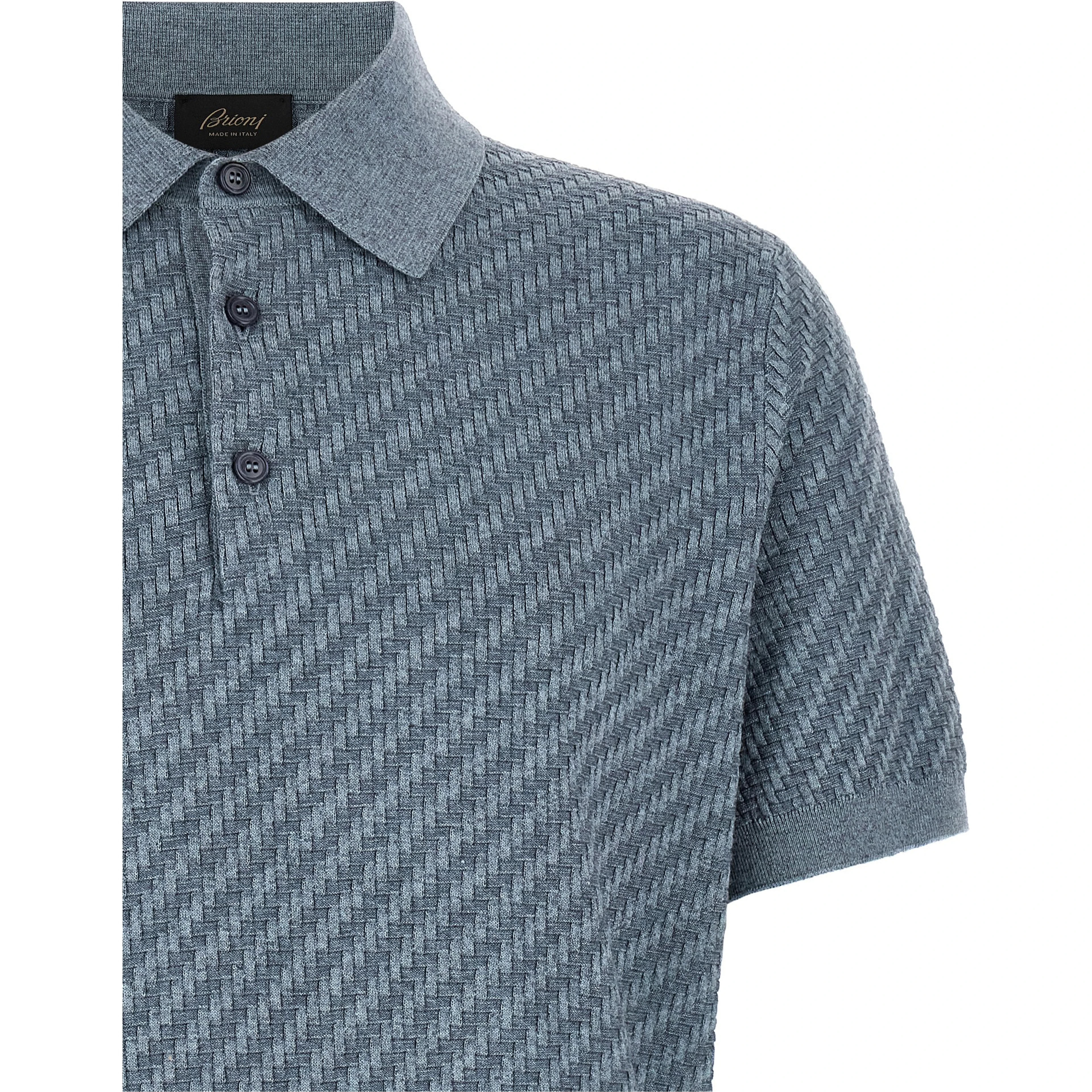 Blue Cotton Polo Shirt