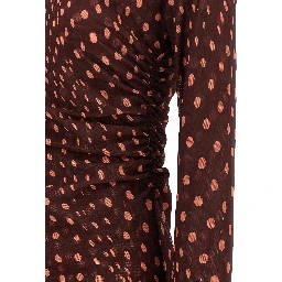 Bordeaux Polyamide Long Dress