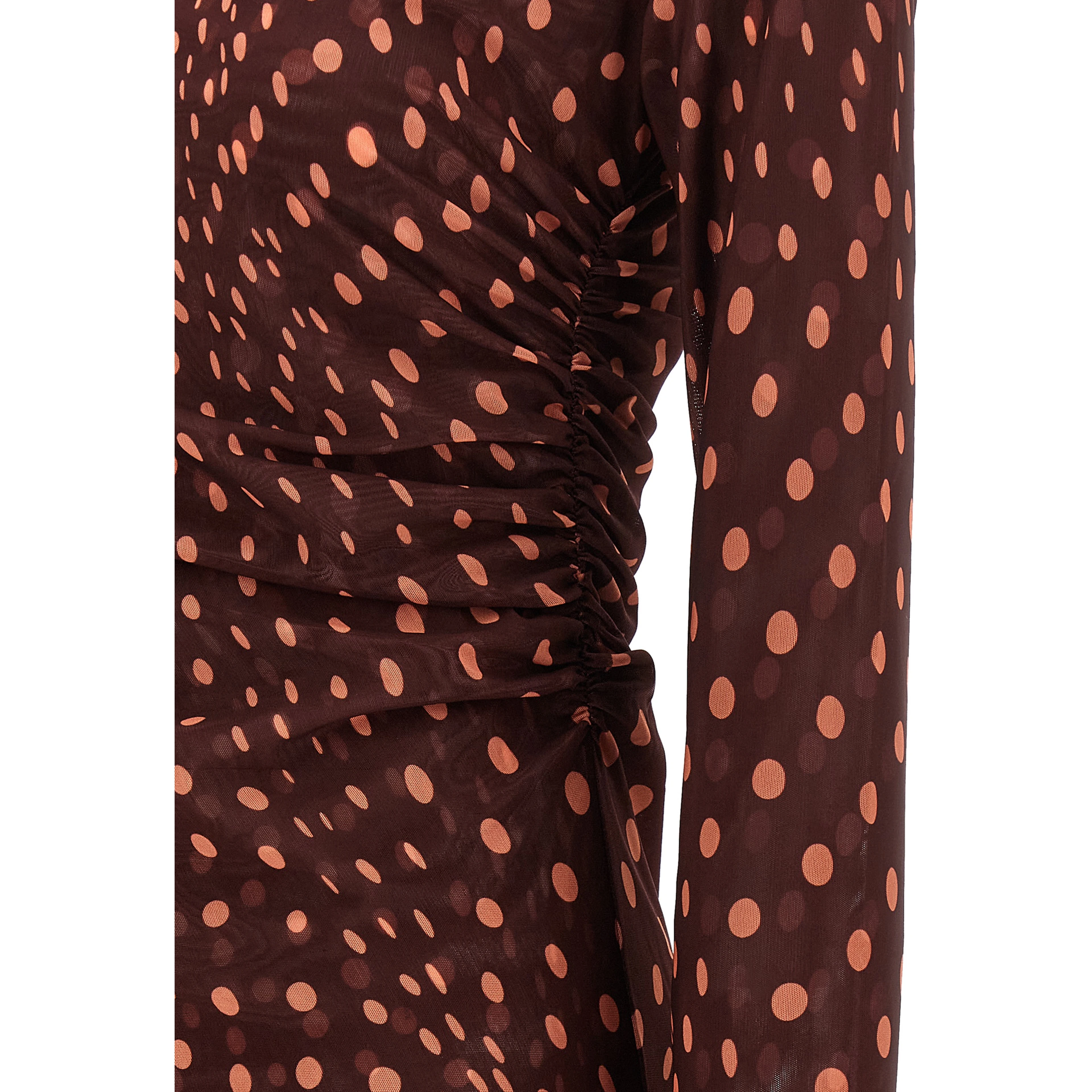 Bordeaux Polyamide Long Dress