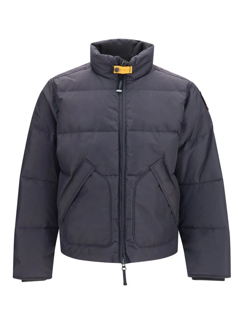 Gray Polyamide Full-Length Jacket