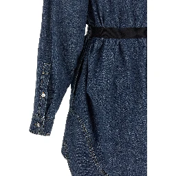 Blue Cotton Short Dress