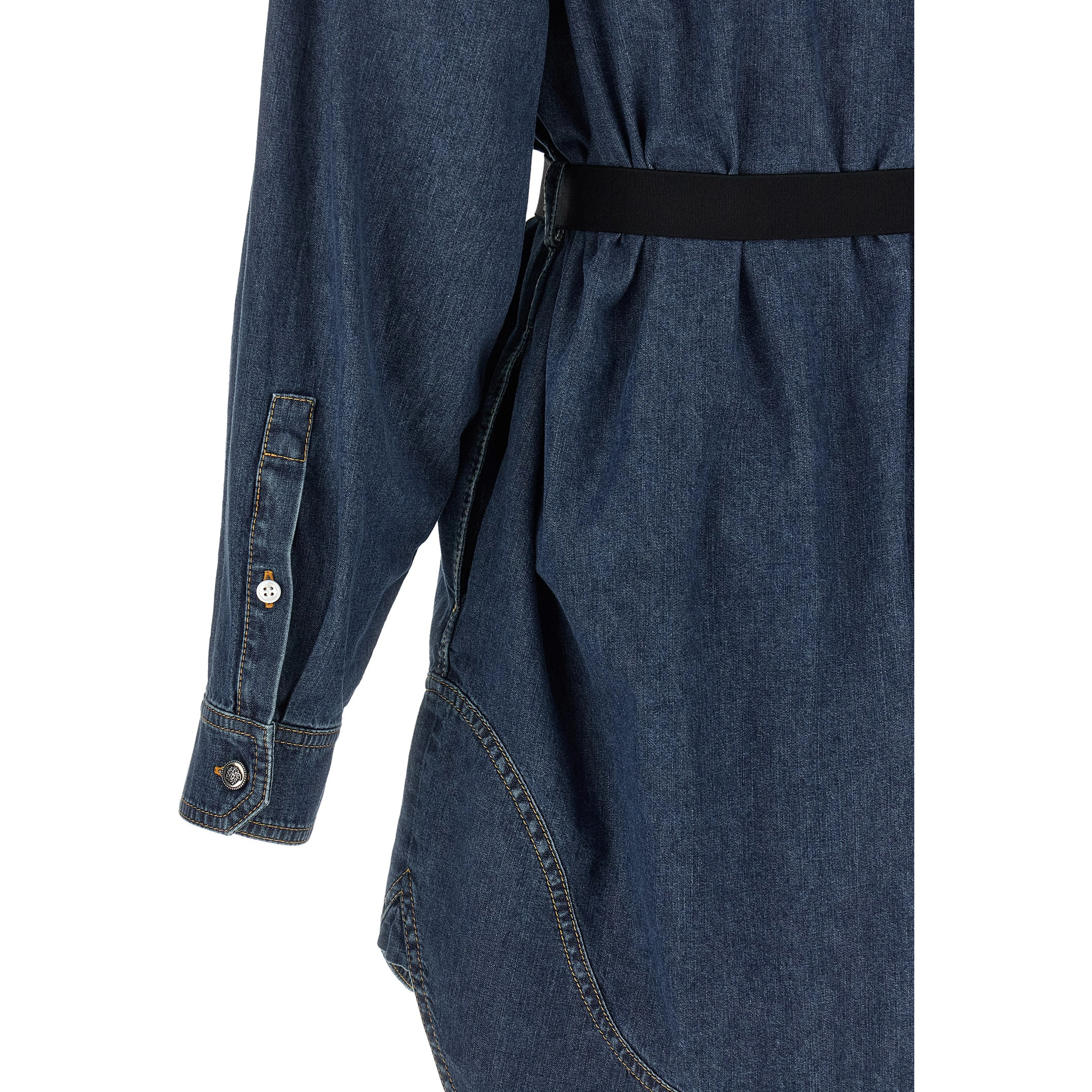 Blue Cotton Short Dress