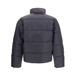 Gray Polyamide Full-Length Jacket