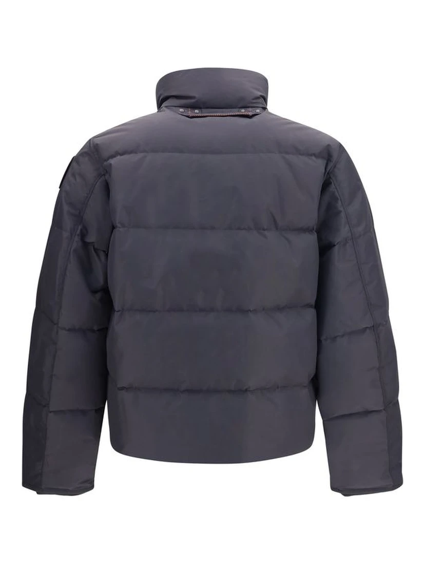 Gray Polyamide Full-Length Jacket