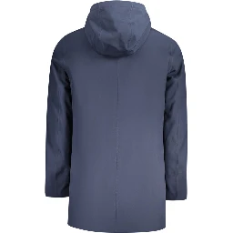 Blue Polyester Men's Jacket