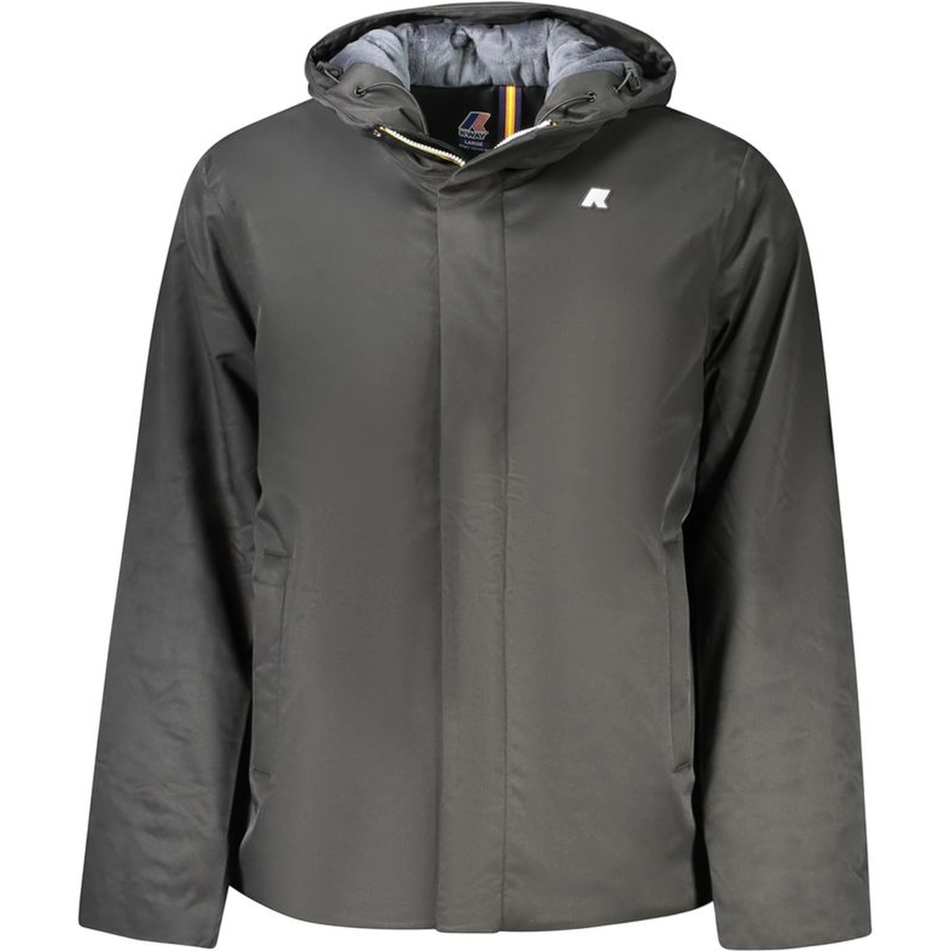 Nero Poliestere Uomo Jacket with Hood and Pockets