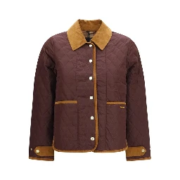 Bordeaux Polyester Full-Length Jacket
