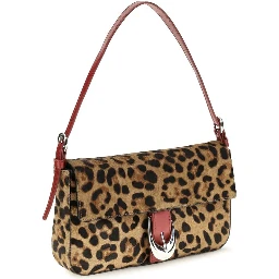 Beige Calf Leather Bos Taurus Shoulder Bag