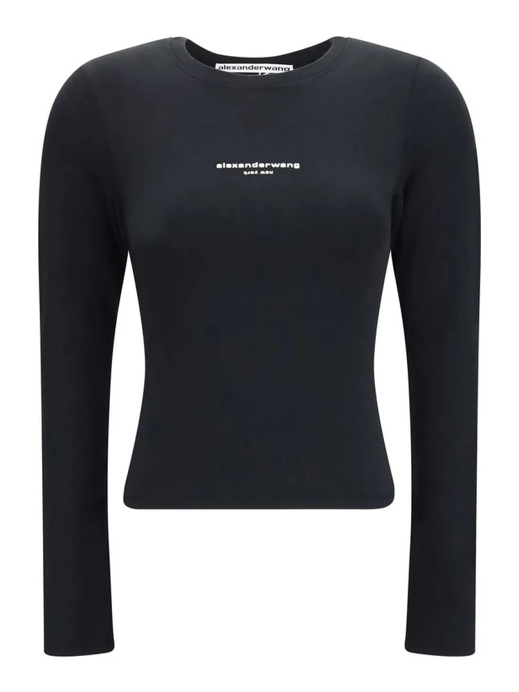 Black Cotton Long Sleeve T-Shirt