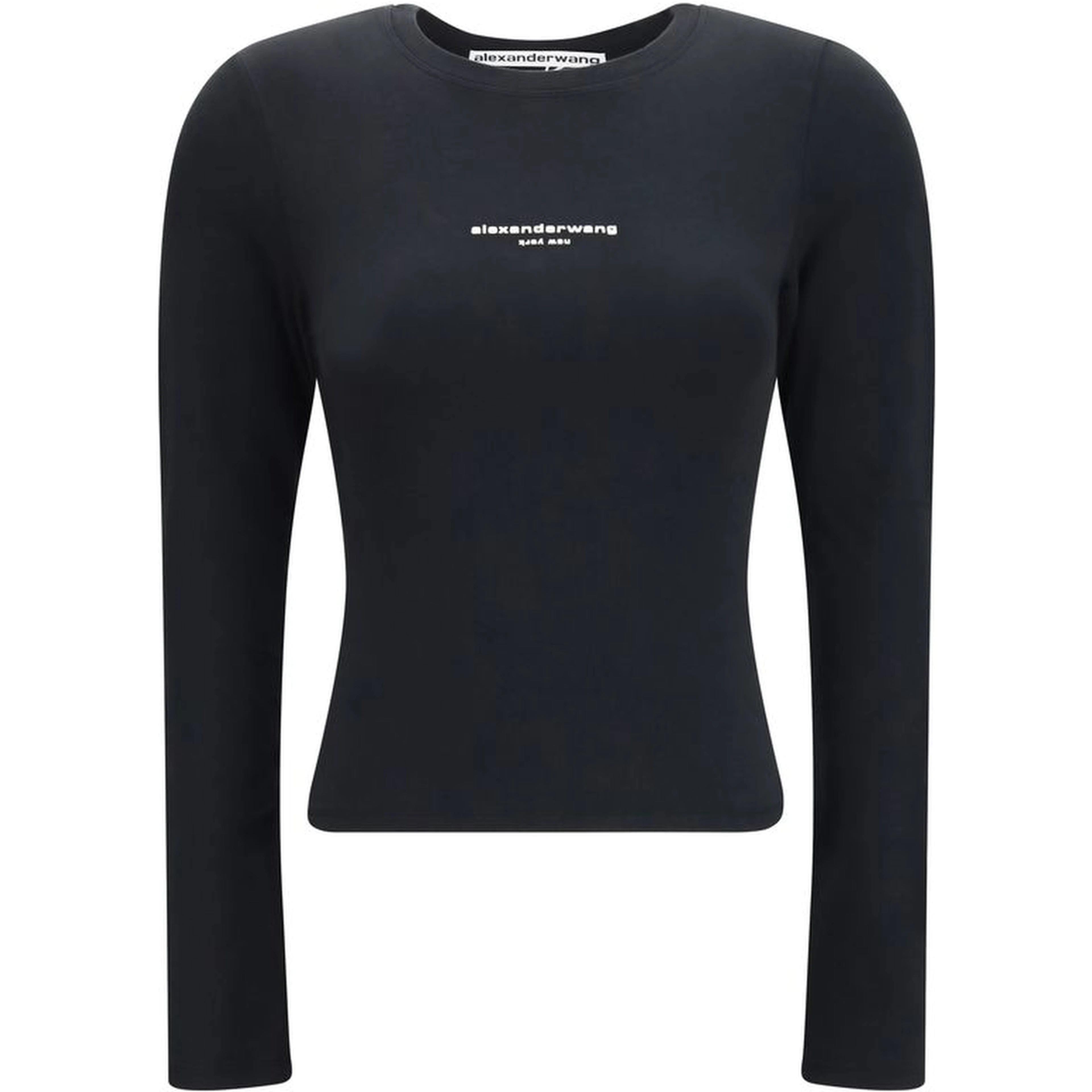 Black Cotton Long Sleeve T-Shirt
