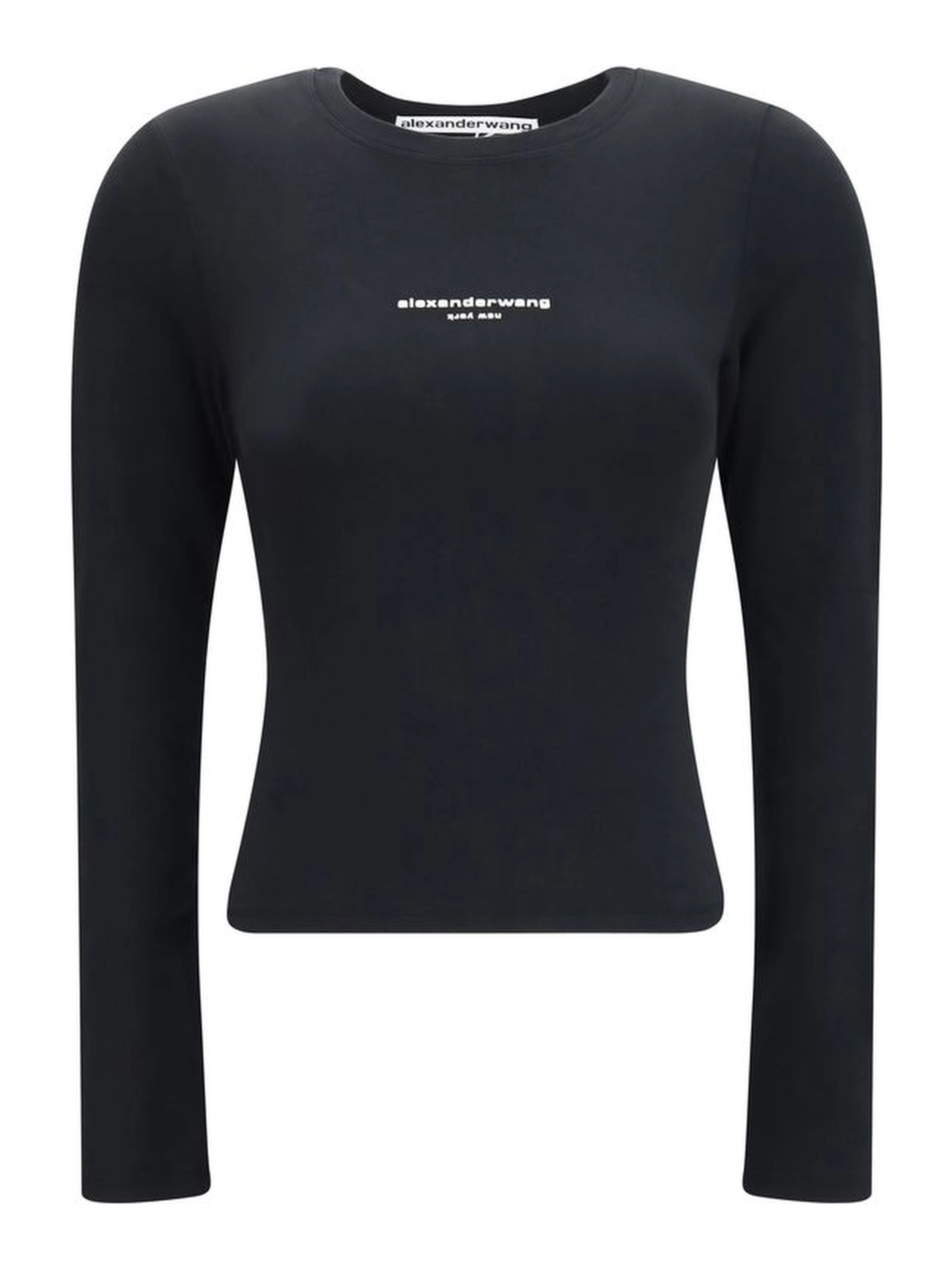 Black Cotton Long Sleeve T-Shirt