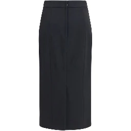 Black Wool Oves Aries Long Skirt