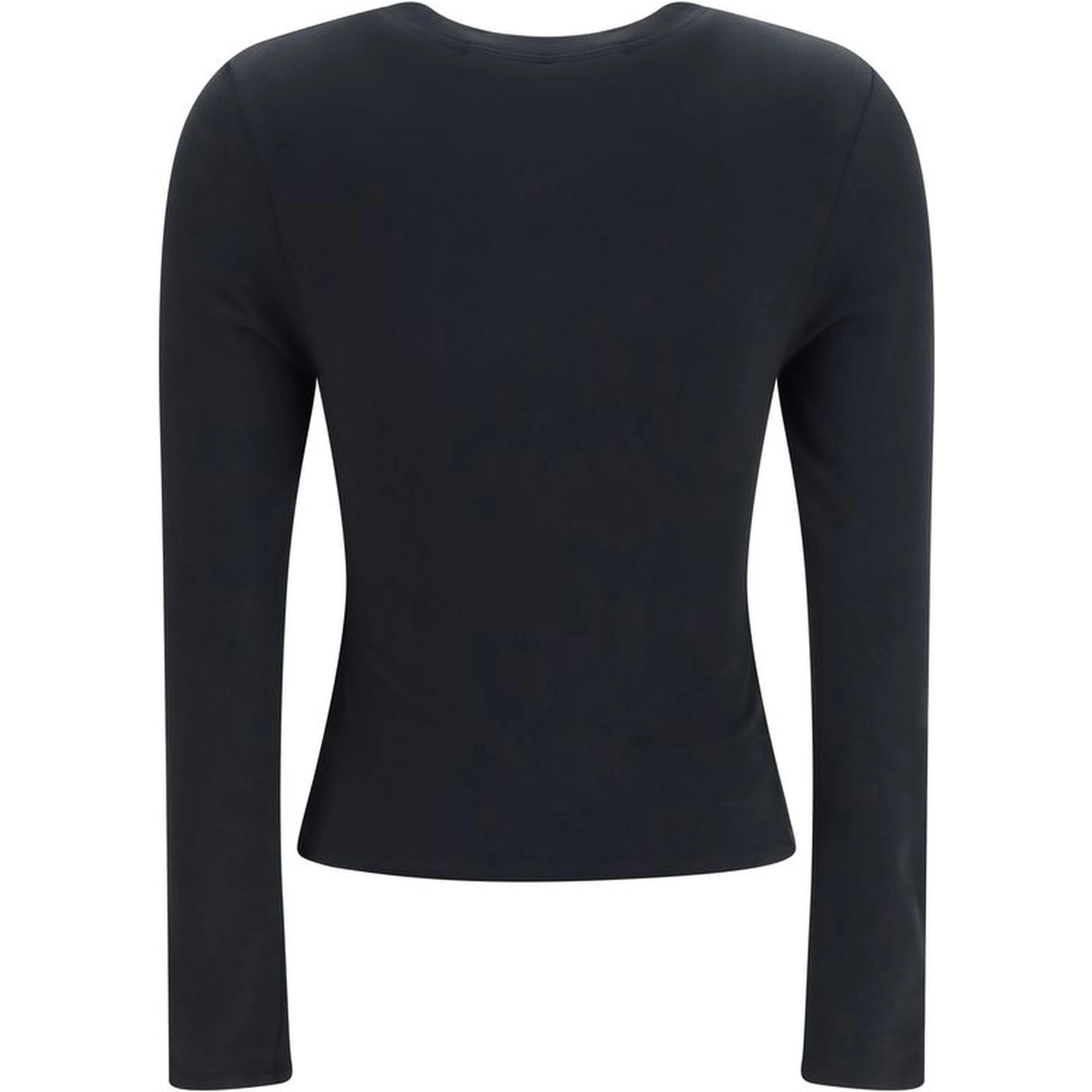 Black Cotton Long Sleeve T-Shirt