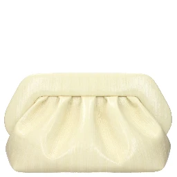 Beige Leather Clutch Bag