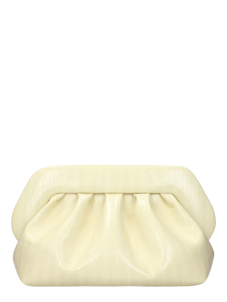 Beige Leather Clutch Bag
