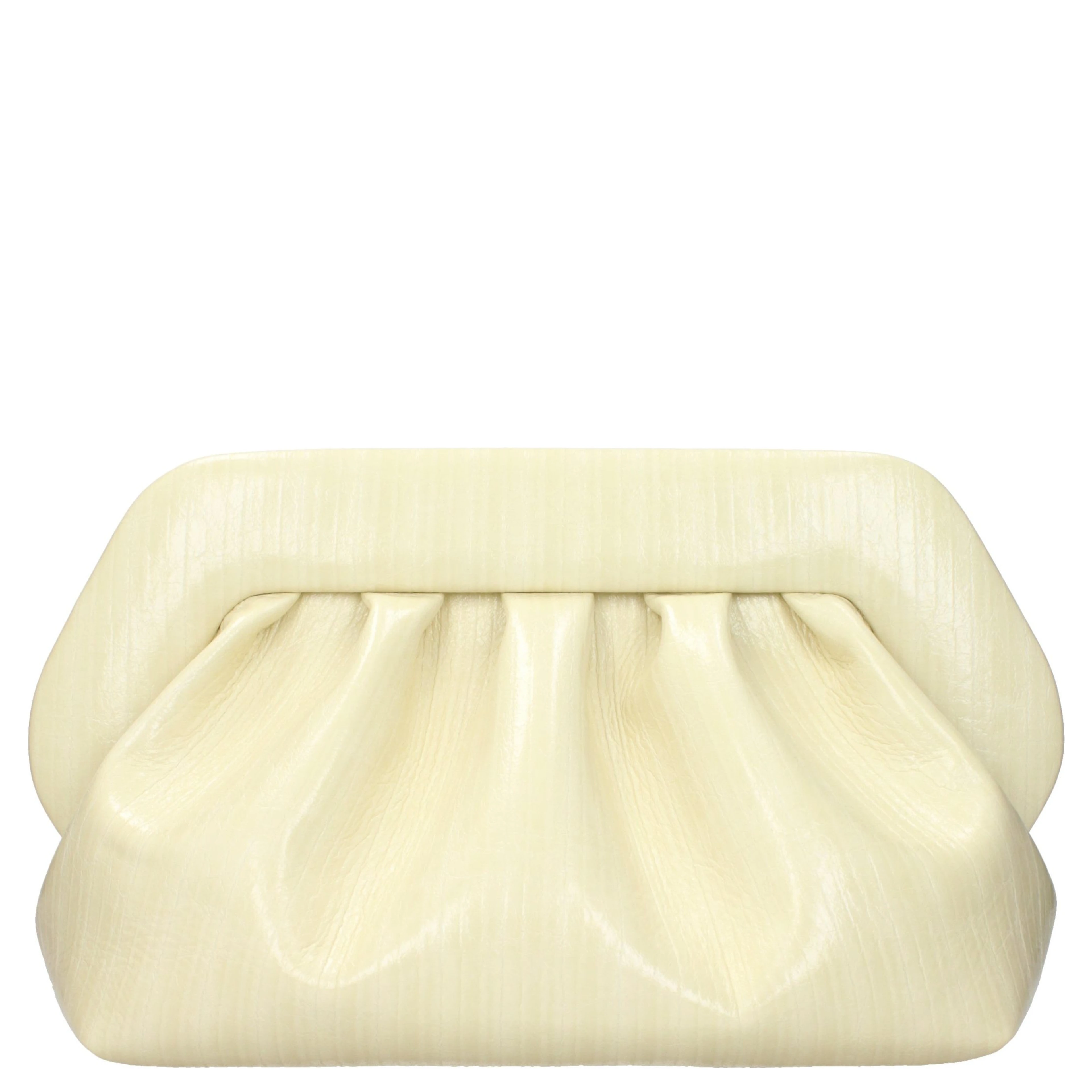 Beige Leather Clutch Bag