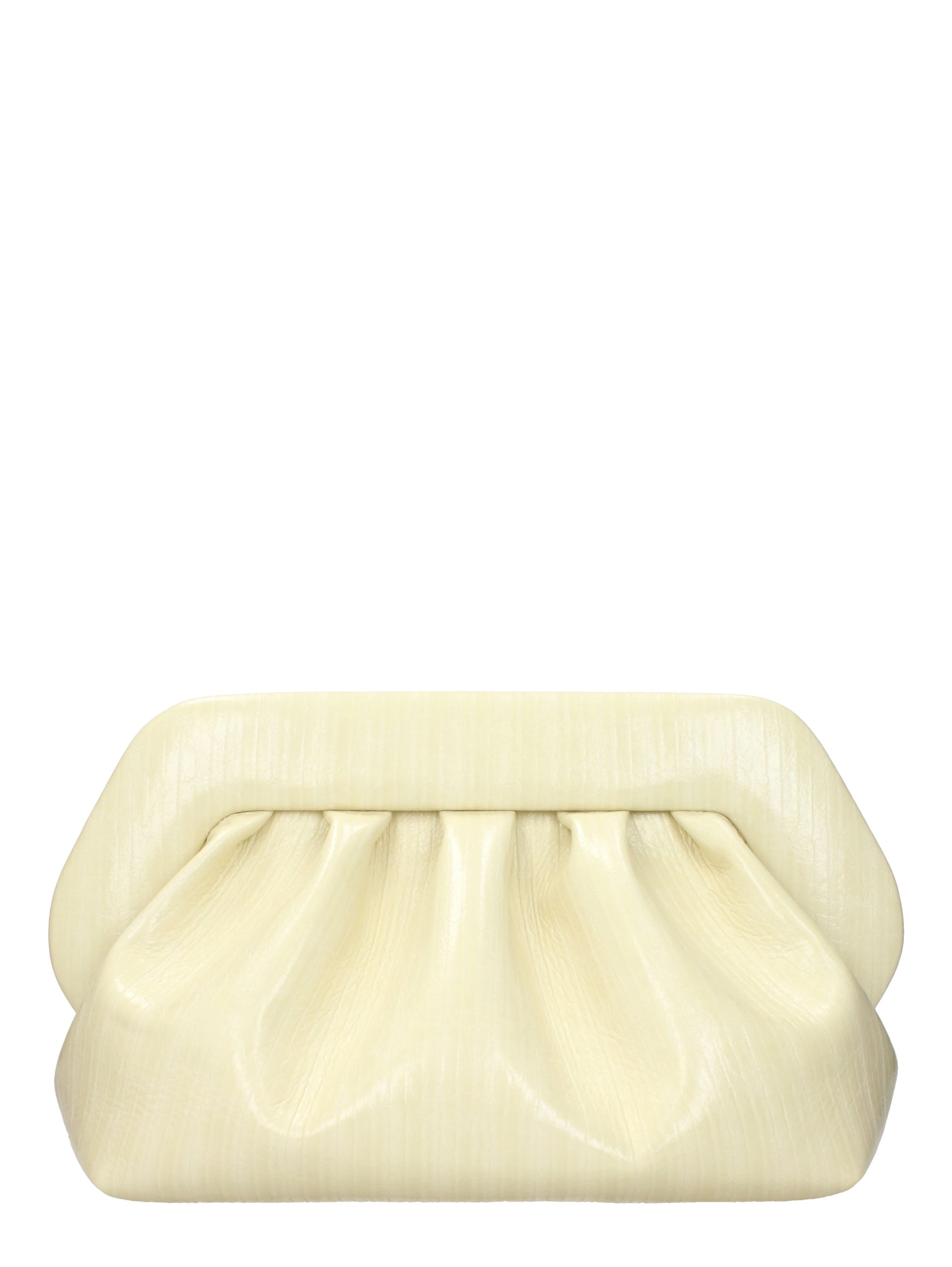 Beige Leather Clutch Bag