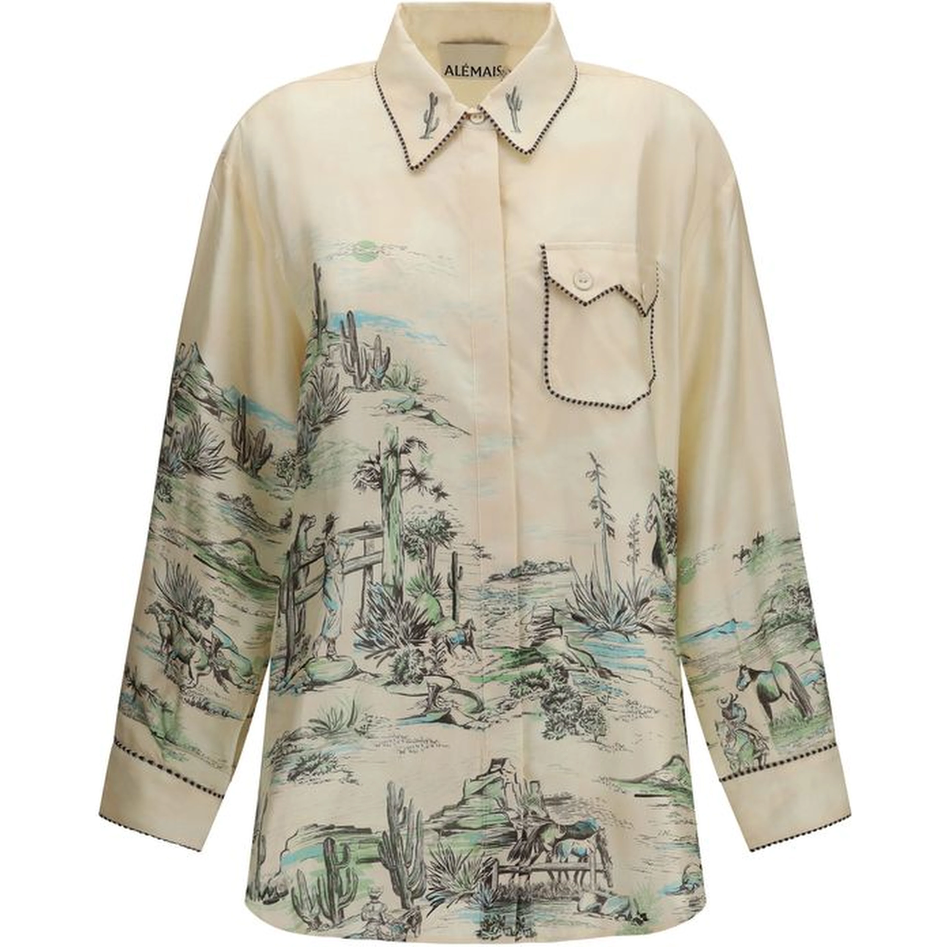 Beige Silk Blouse