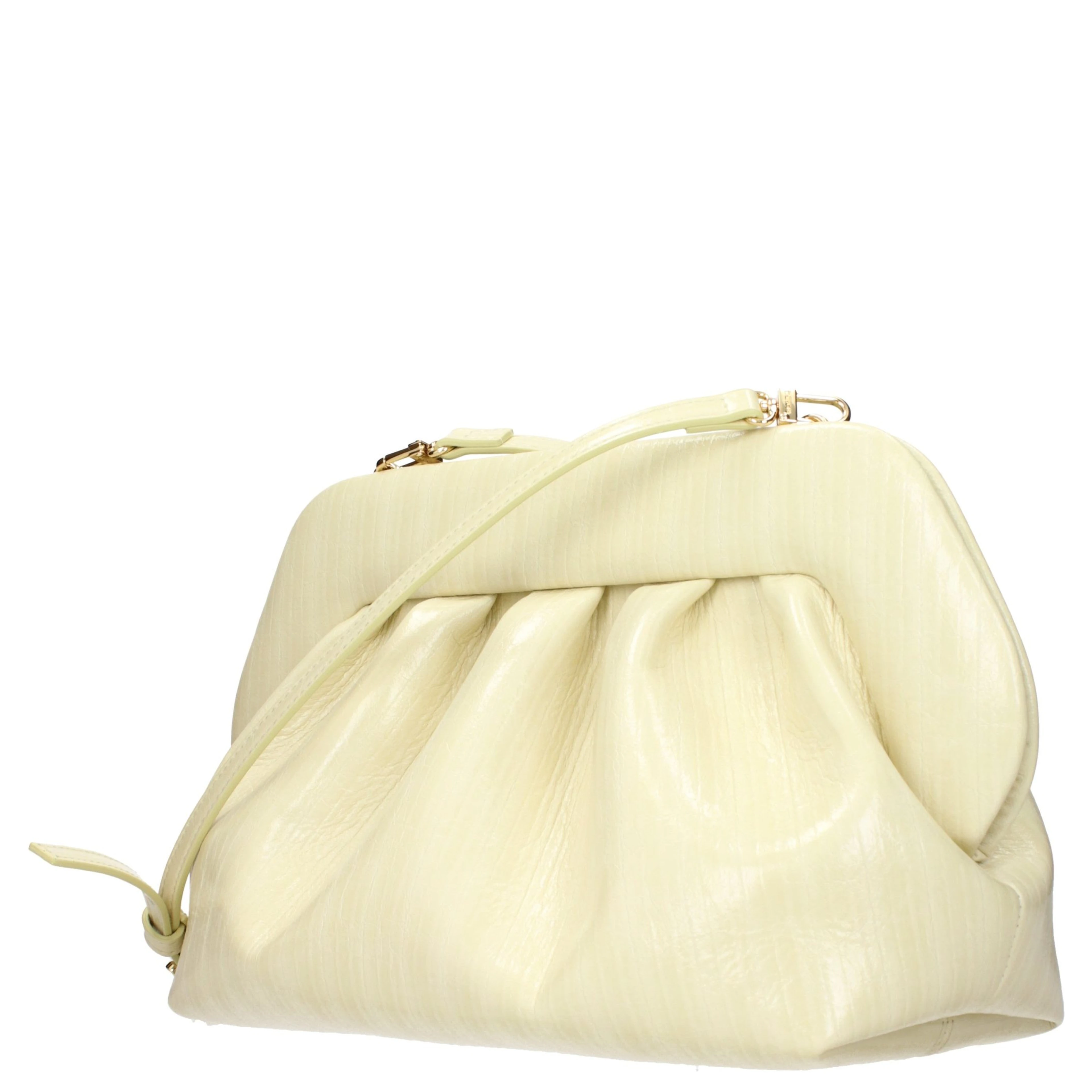 Beige Leather Clutch Bag