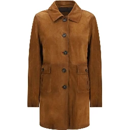 Brown Calf Leather Bos Taurus Full-Length Jacket