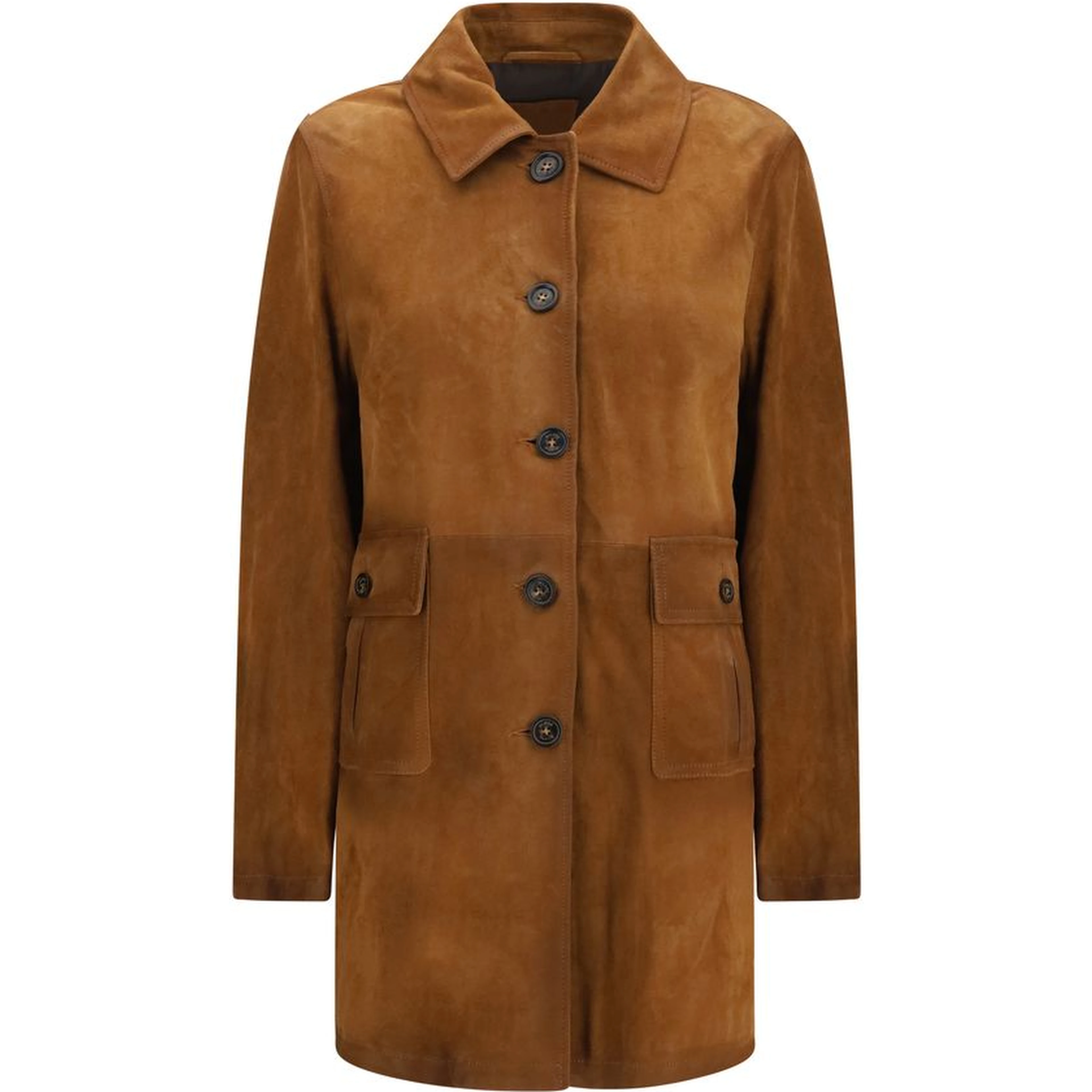 Brown Calf Leather Bos Taurus Full-Length Jacket