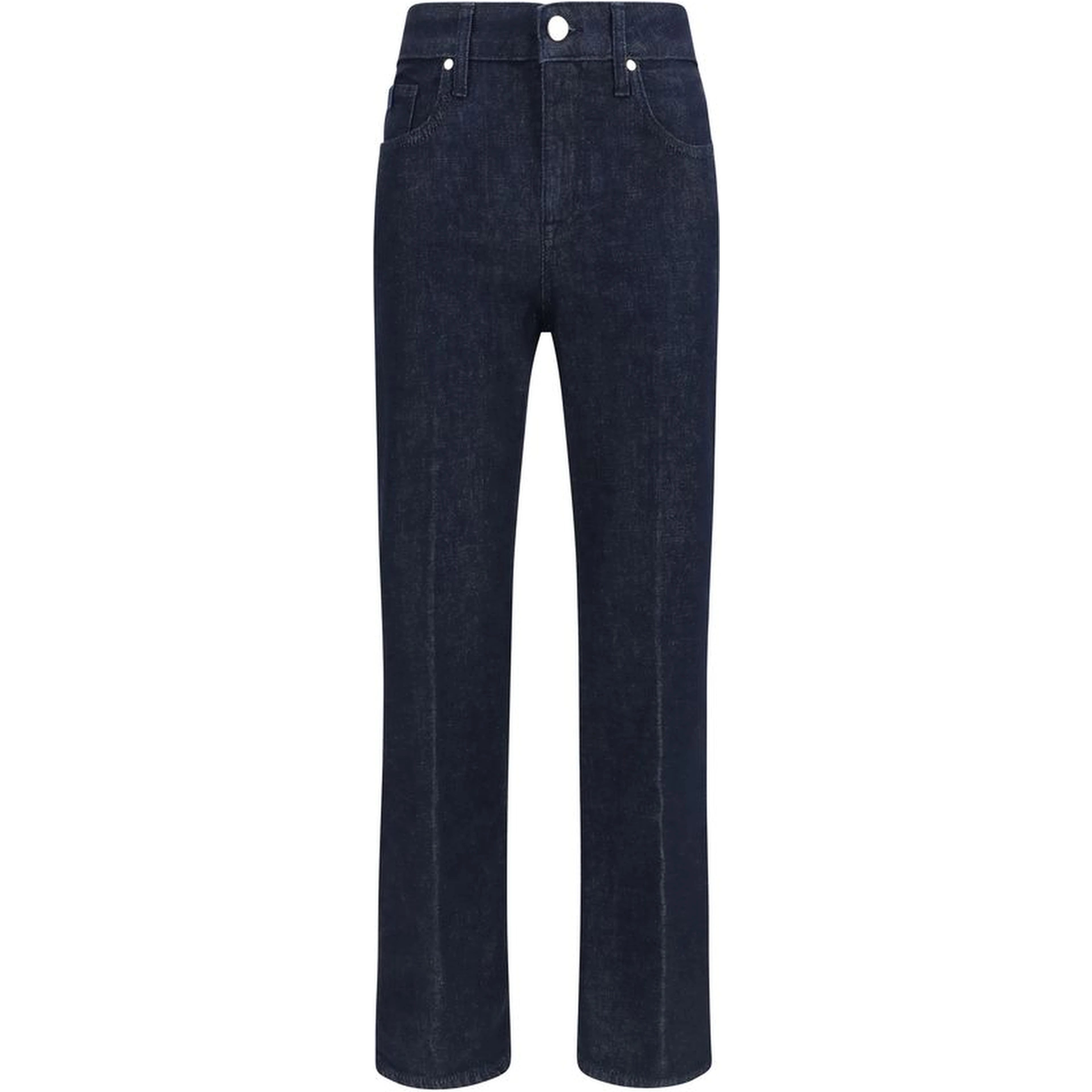 Blue Polyester Cropped Jeans