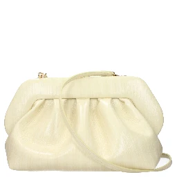Beige Leather Clutch Bag