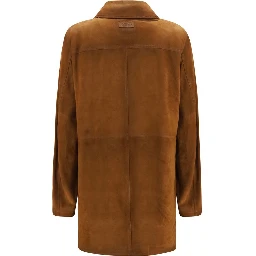 Brown Calf Leather Bos Taurus Full-Length Jacket