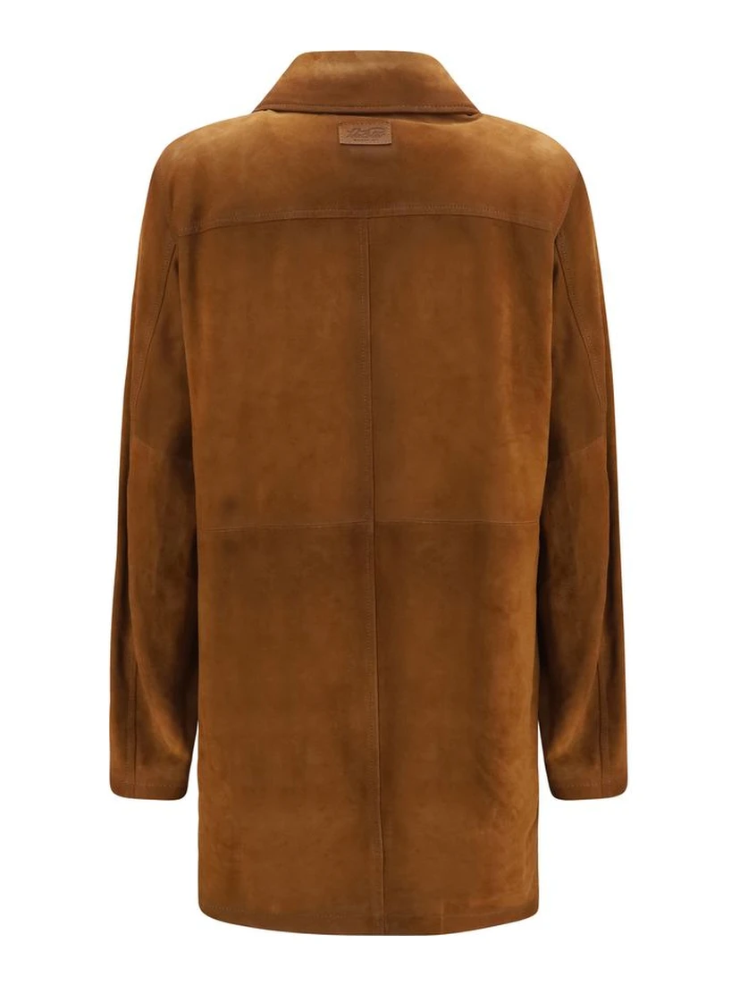 Brown Calf Leather Bos Taurus Full-Length Jacket