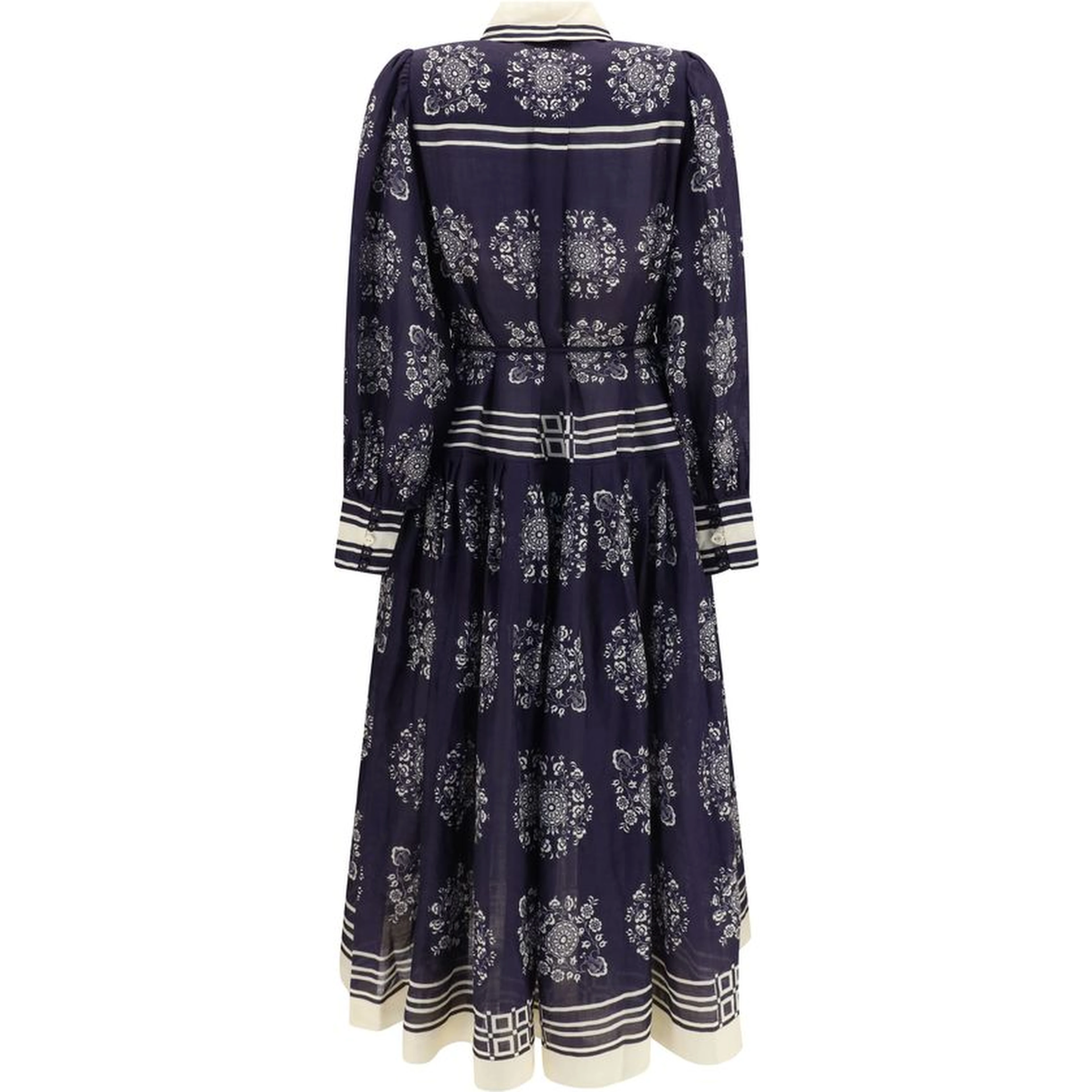 Blue Ramie Casual Dress