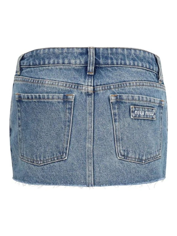 Blue Cotton Mini Skirt alternative