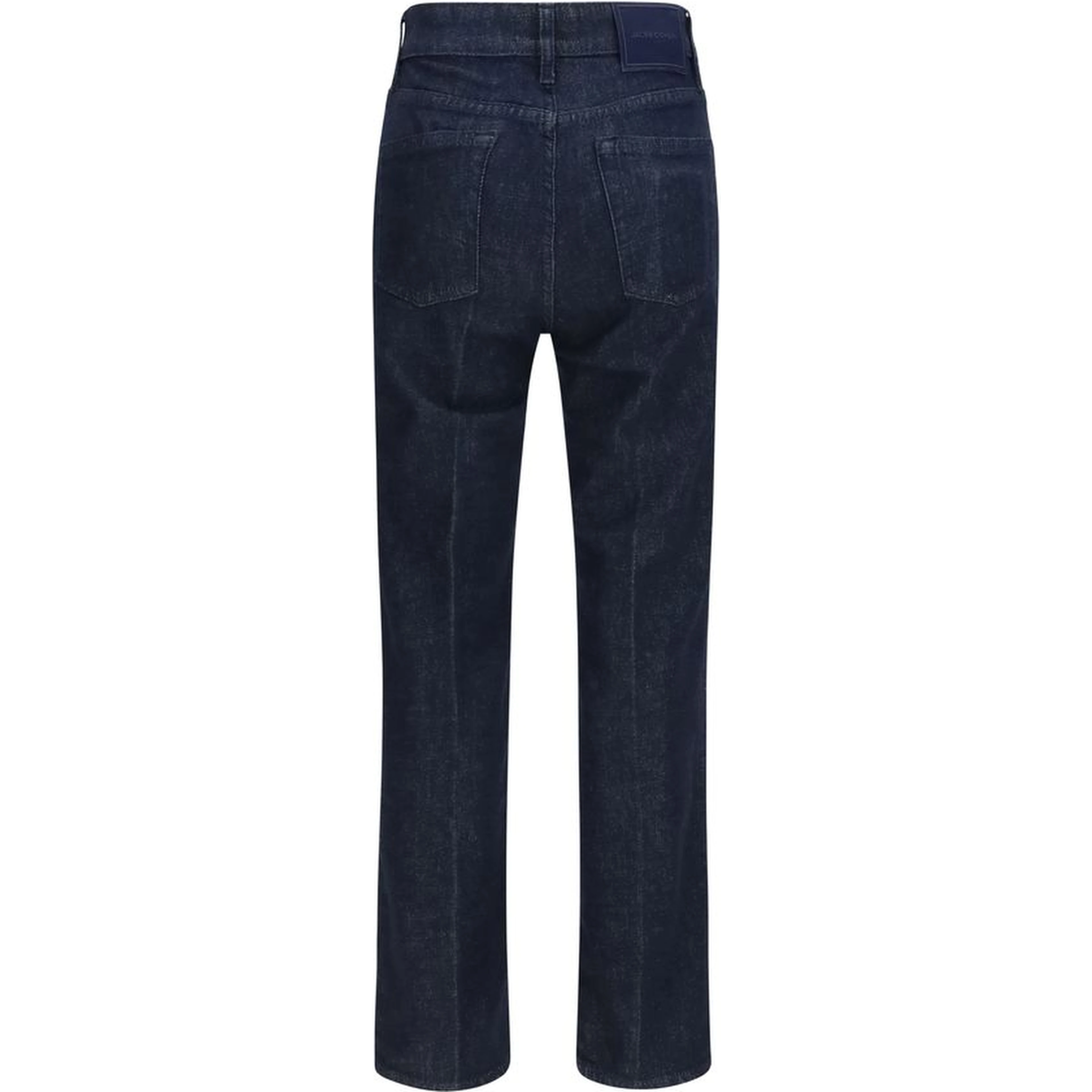 Blue Polyester Cropped Jeans