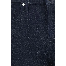Blue Polyester Cropped Jeans