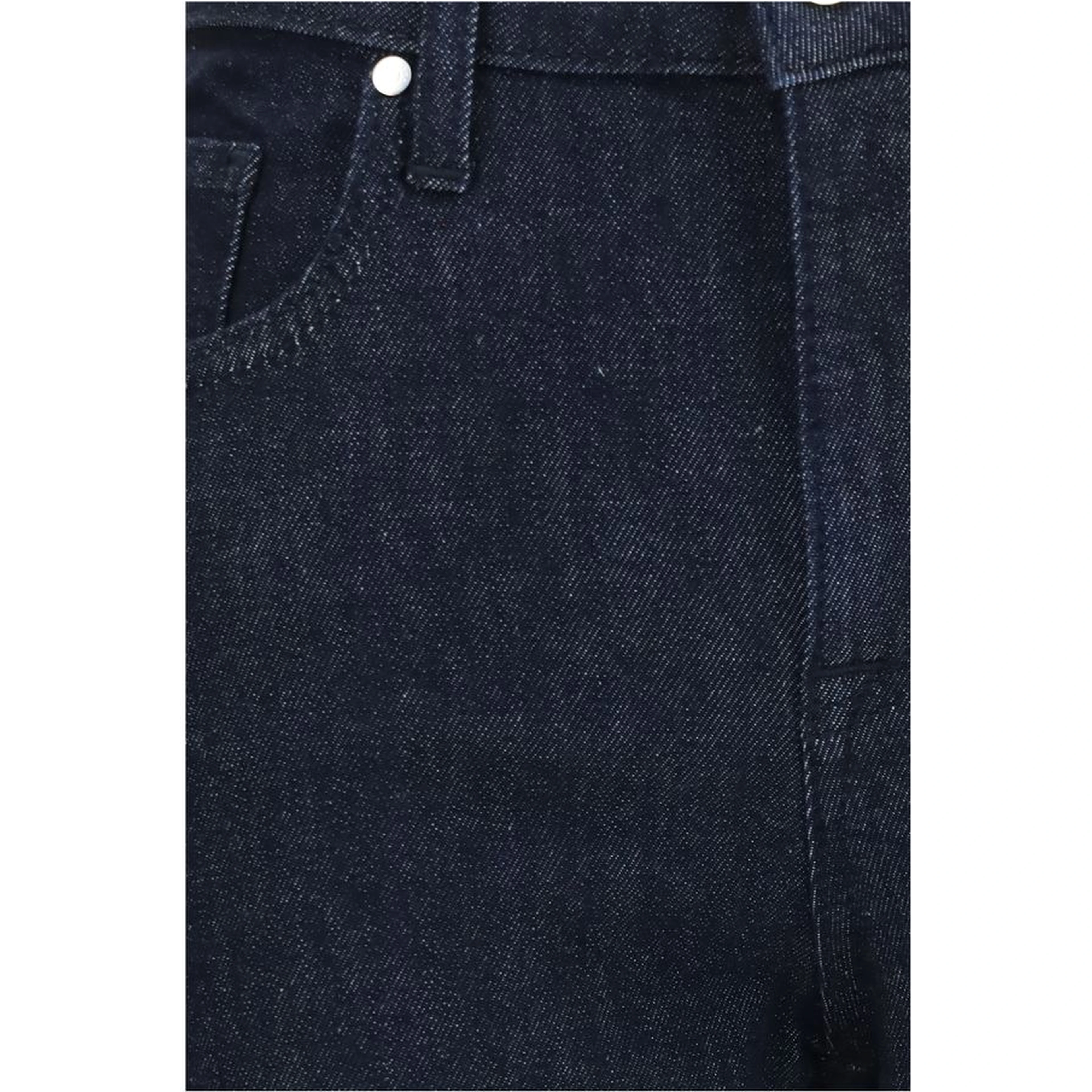 Blue Polyester Cropped Jeans